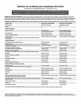 Cobertura de accidentes para estudiantes 2013-2014