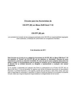 Circular para los Accionistas de CS ETF (IE) on