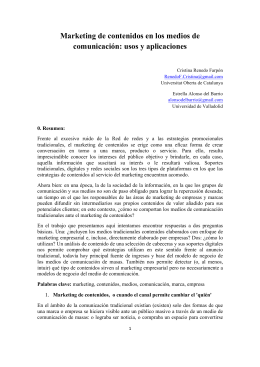 Marketing de contenidos en los medios de comunicación: usos y
