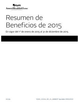 Resumen de Beneficios de 2015 - Medicare plans from AmeriHealth