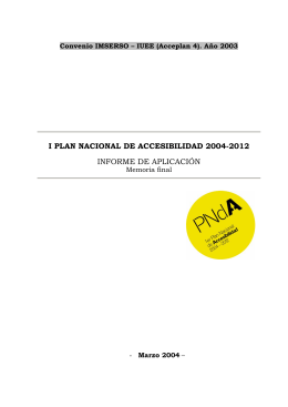MEMORIA DE APLICACIÓN PNdA 2004