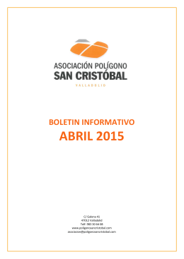 ABRIL 2015 - Asociación Polígono Industrial "Cerro de San Cristóbal"