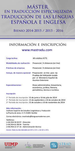 Descargar folleto - Máster en Traducción Especializada