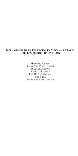 Bibliografía de la educación en Vizcaya a través de los periódicos