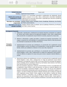 Entidad Federativa Nuevo León Temática Explotación Sexual