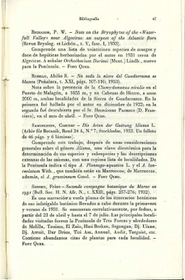 RICHARDS, P. W. - Note on the Bryophytes of the