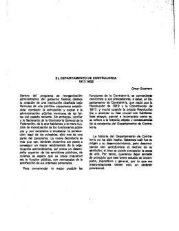 El departamento de contraloría 1917-1933