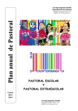 Plan anual de Pastoral - Col·legi Sagrada Família Gavà