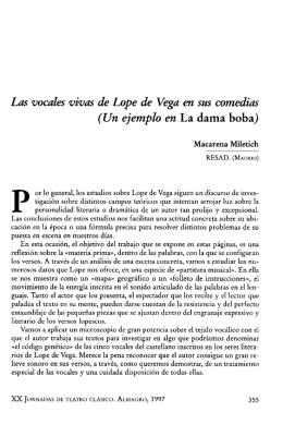 Las vocales vivas de Lope de Vega en sus comedias (Un ejemplo