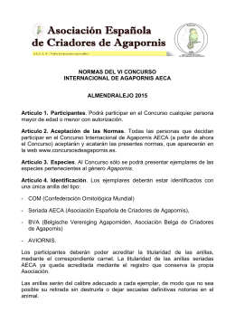 NORMAS DEL VI CONCURSO INTERNACIONAL DE AGAPORNIS