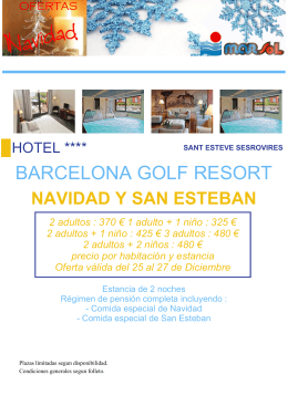 especial navidad y san esteban - hotel barcelona golf