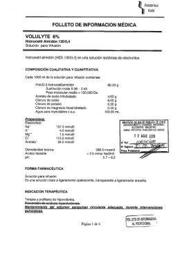 FOLLETO DE INFORMACIÓN MÉDICA - Instituto de Salud Pública