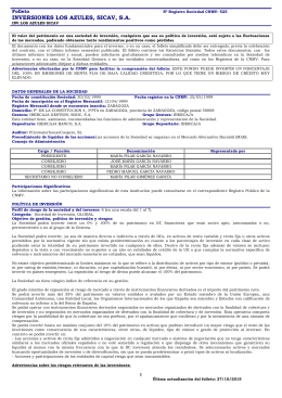 INVERSIONES LOS AZULES, SICAV, S.A.