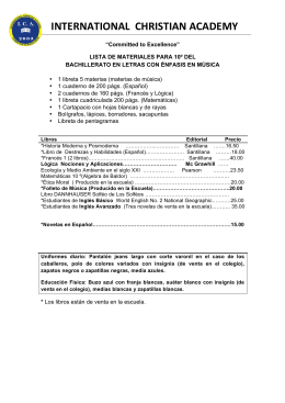 Listado de útiles 2015 (bachillerato)