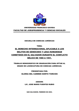 el derecho internacional aplicable a los delitos de genocidio y lesa