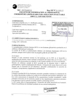 Choriopure liofilizado para solución inyectable 1000 UI, con solvente