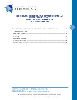 1 índice del proceso legislativo correspondiente a la reforma