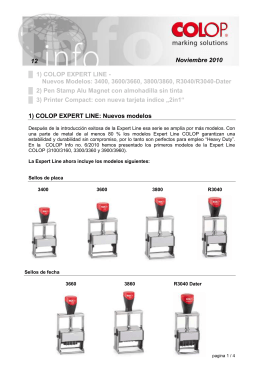 1) COLOP EXPERT LINE - Nuevos Modelos: 3400, 3600/3660