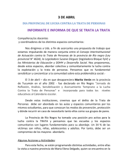 3 DE ABRIL- NO a la Explotación y a la Trata