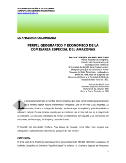 perfil geografico y economico de la comisaria especial del amazonas