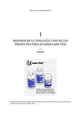 Breve folleto acerca del uso de los productos Labo-Fish
