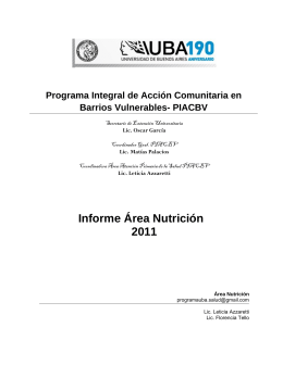 Informe Nutrición 2011 PDF - Universidad de Buenos Aires