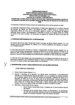 CONDICIONES FINALES BONOS SIMPLES GARANTIZADOS