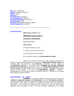 Roj: SAP V 5786/2012 Órgano: Audiencia Provincial Sede: Valencia