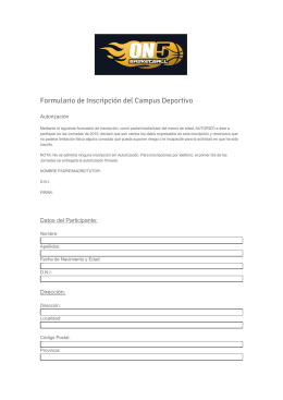 Formulario de Inscripción del Campus Deportivo