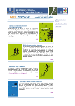Boletín especial sobre el II Congreso Internacional Deporte y