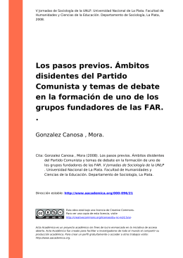 Los pasos previos. Ámbitos disidentes del Partido