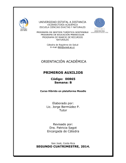 ORIENTACIÓN ACADÉMICA PRIMEROS AUXILIOS