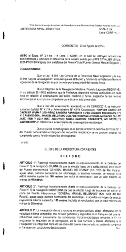 Disposición. - Atalaya Servicios Fluviales SA