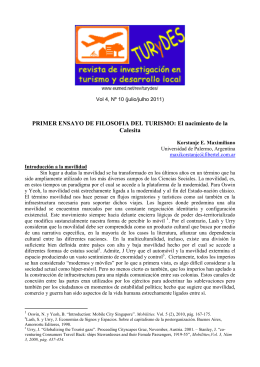 PRIMER ENSAYO DE FILOSOFIA DEL TURISMO: El