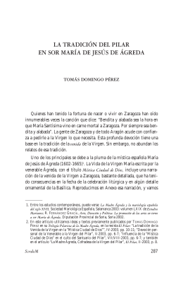 La tradición del Pilar en Sor María de Jesús de Ágreda... 287