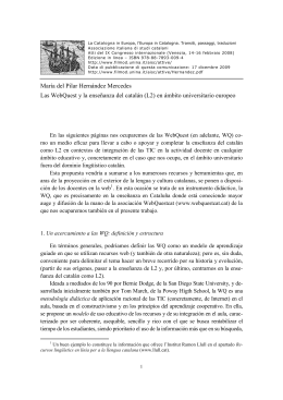 María del Pilar Hernández Mercedes Las WebQuest y la enseñanza