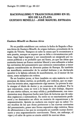 RACIONALISMQ Y TRADICIONALISMO EN EL RIO DE LA I,`LATA
