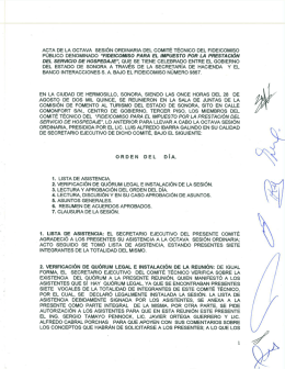 acta de la octava sesión ordinaria del comité técnico del fideicomiso