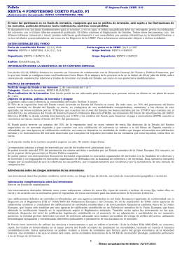 RENTA 4 FONDTESORO CORTO PLAZO, FI