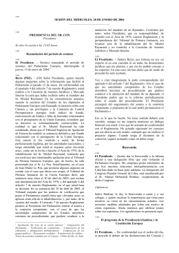 SESIÓN DEL MIÉRCOLES, 28 DE ENERO DE 2004