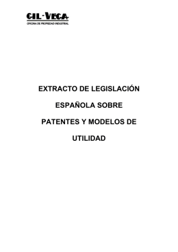 extracto de legislación española sobre patentes y modelos de utilidad