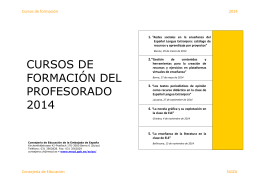 CURSOS DE FORMACIÓN DEL PROFESORADO 2014