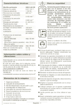 Martillo perforador GBH 5—40 DE Número de pedido 0 611 241 7..