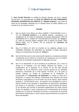 Ceja de Ingenieros - Ahorro y Titulizacion SGFT, SA