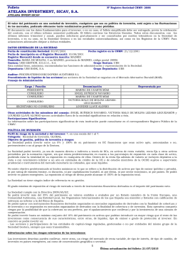 ATELANA INVESTMENT, SICAV, S.A.