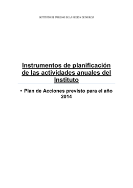 Instrumentos de planificación de las actividades anuales del Instituto