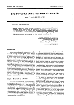 Los artrópodos como fuente de alimentación