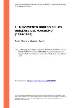el movimiento obrero en los orígenes del marxismo