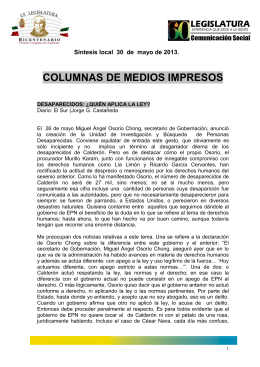 30 mayo 2013 columnas de prensa - H. Congreso del Estado Libre