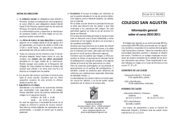 Circular con información sobre el comienzo del nuevo curso 2010